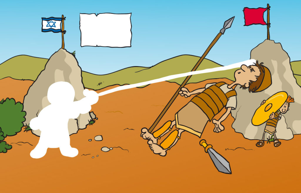 Rubbel-Rätsel-Heft David kämpft mit dem Riesen