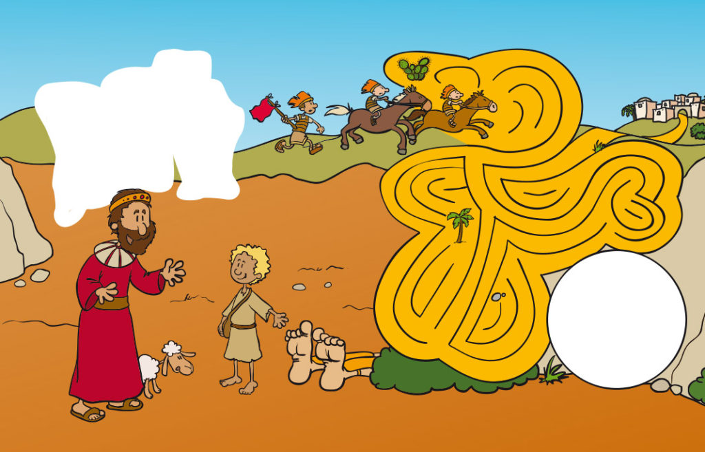 Rubbel-Rätsel-Heft David kämpft mit dem Riesen