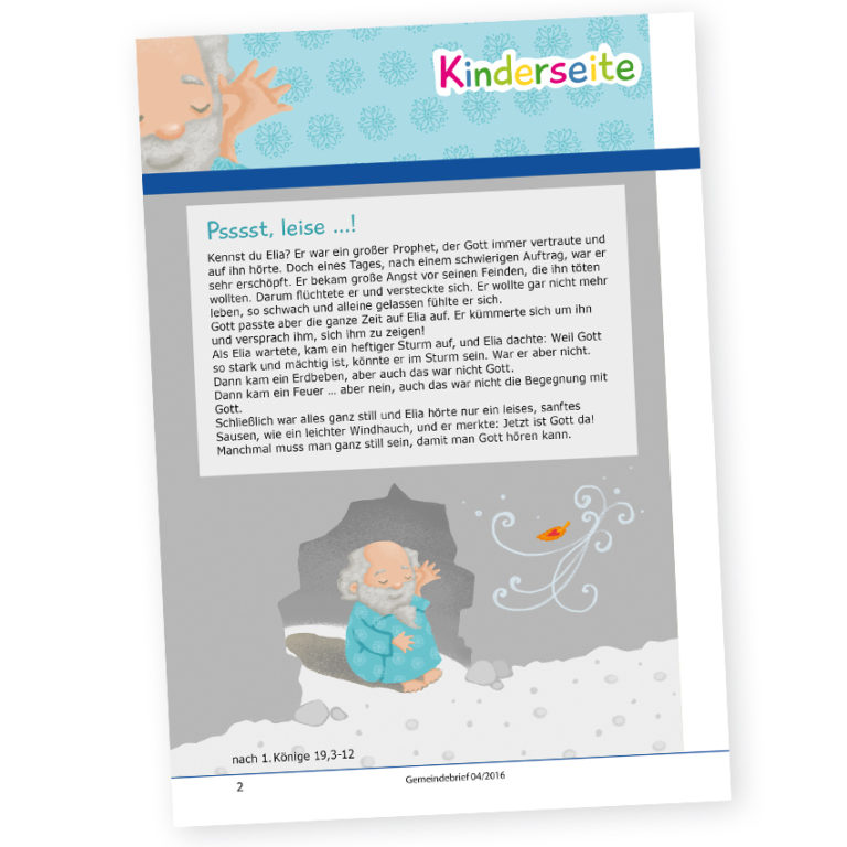 Gemeindebrief Kinderseite Elia begegnet Gott