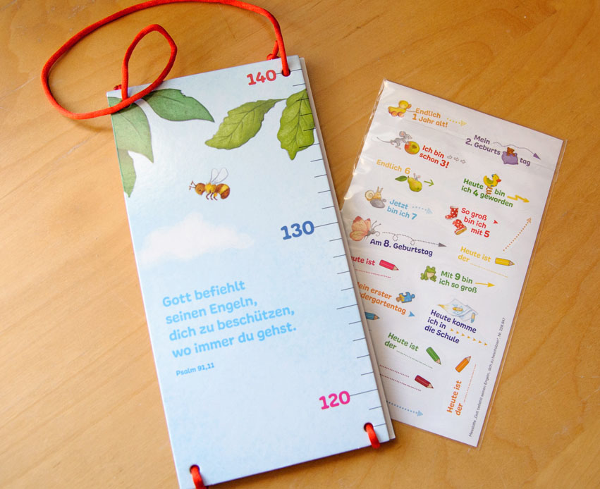 Messlatte zusammengefaltet und Sticker