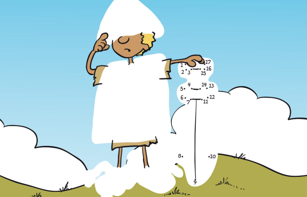 Rubbel-Rätsel-Heft David kämpft mit dem Riesen